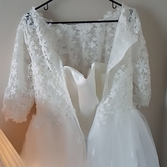 Gemgace wedding dress tulle skirt lace top size 10 - Picture 6 of 6